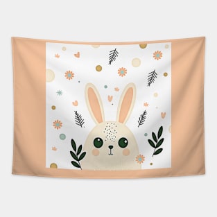cute easter bunny, Scandinavian graphic style, pastel colors, vintage Tapestry
