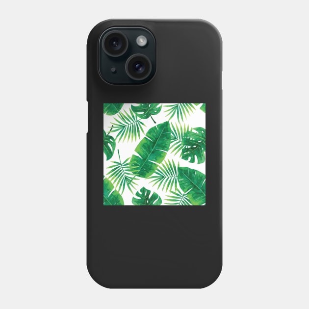 Palm Leaves Tropical Print Phone Case by broadwaygurl18