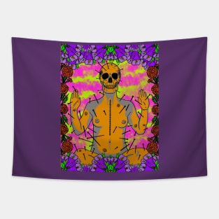 Skulls and flowers Tapestry