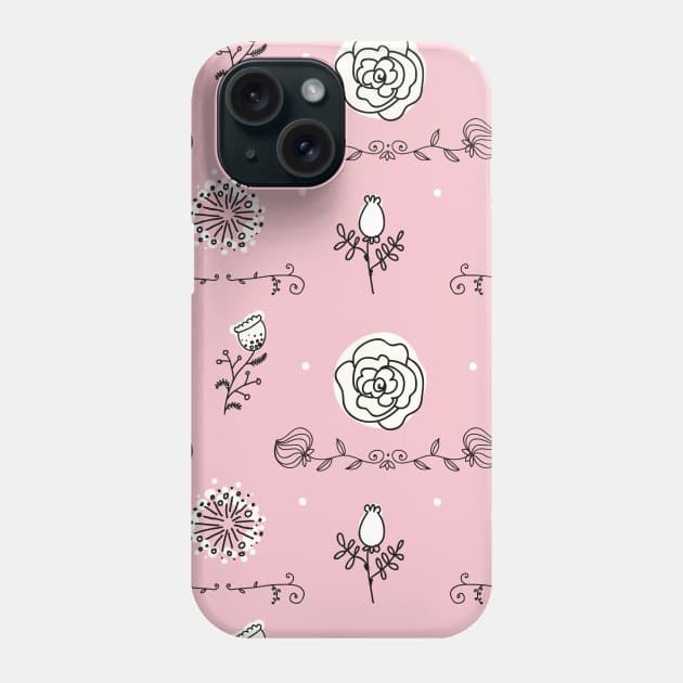 Elegance Seamless pattern with flowers Phone Case by Olga Berlet