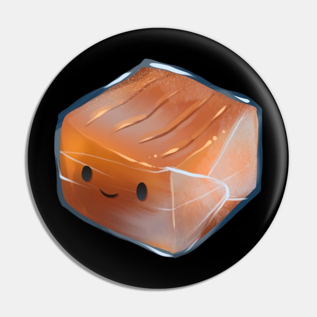 Cute Caramel Square Pin by Claire Lin