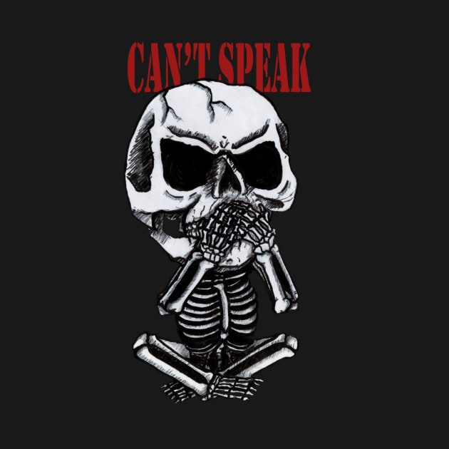 Can't Speak Skull by debonaart