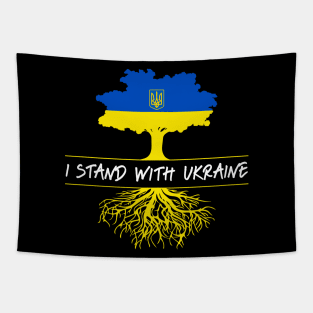 I Stand With Ukraine Tree Roots Tapestry