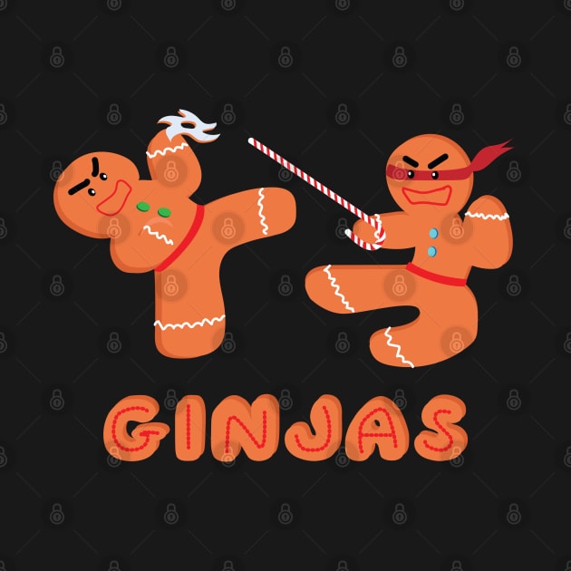 Funny Ginjas Christmas Pun Gingerbread Man by ghsp