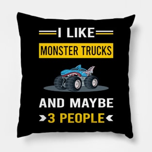 3 People Monster Truck Trucks Pillow