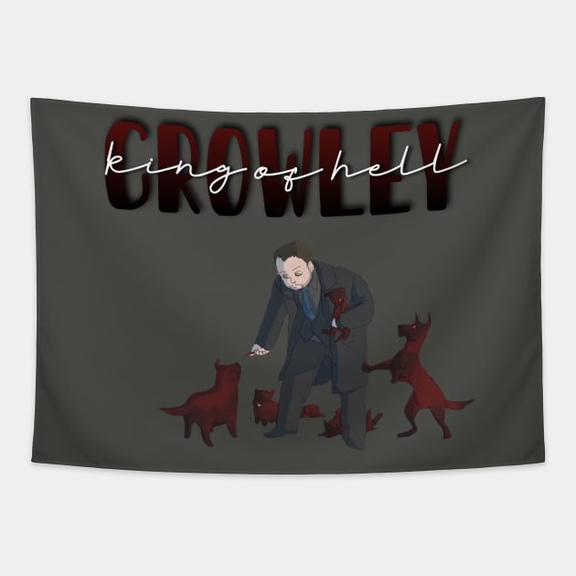 Supernatural Crowley Hell Hound Dad Design Tapestry by Studio 66 Shop