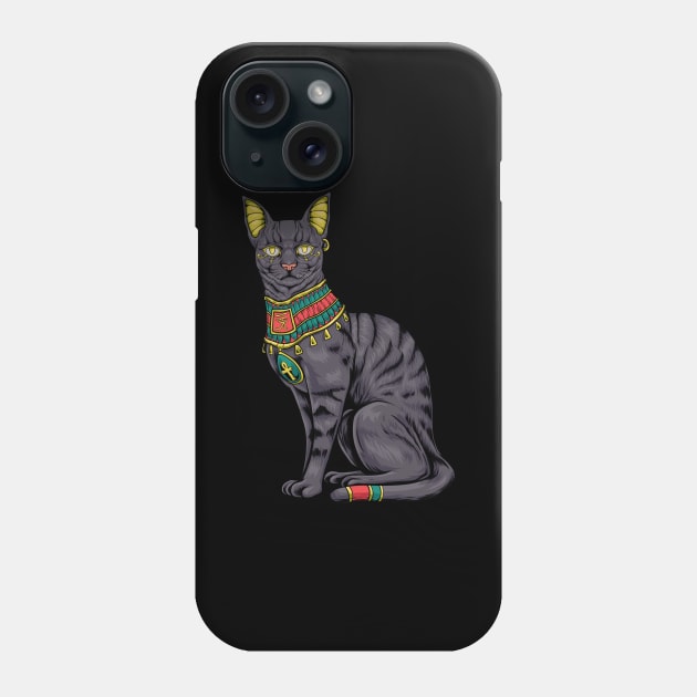 With ankh and hieroglyphics - Egyptian cat Phone Case by Modern Medieval Design