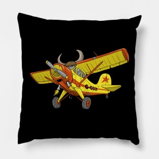 Yak Aircraft with a Yak Cartoon Pillow