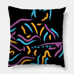 Guitarist Musician Modern Art Style Pillow