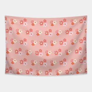 Pink Ditsy Flowers Tapestry