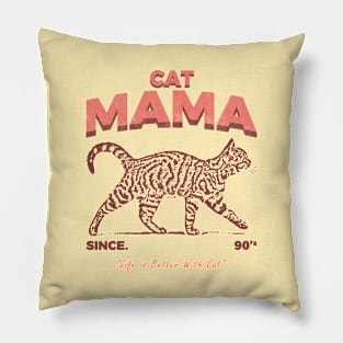 Cat Mama Since 90s Pillow