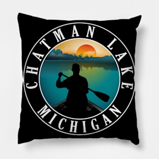 Chatman Lake Canoeing Michigan Sunset Pillow