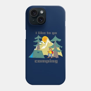 CAT I like to go camping Phone Case