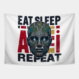Eat Sleep Ai Repeat Tapestry