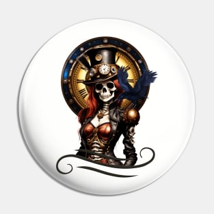 Cute Steampunk Skeleton Pin