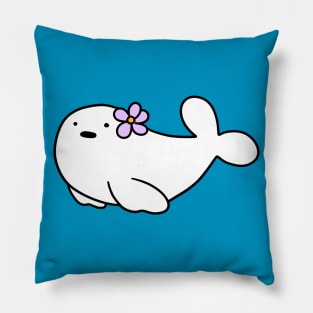 Flower Baby Harp Seal Pillow