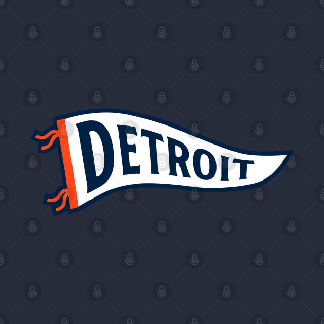 Detroit Pennant - Navy 2 by KFig21