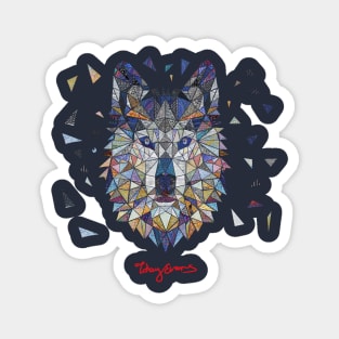 Geometric Wolf artwork Magnet