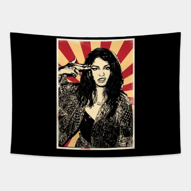 Retro Vintage M.I.A Rapper Tapestry by Play And Create