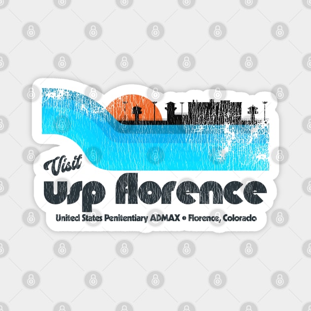 Visit USP Florence ADMAX Prison Retro Tourist Souvenir Magnet by darklordpug