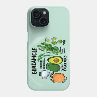 How to make guacamole illustrated recipe ingredients authentic mexican food guac Phone Case