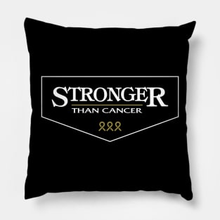 childhood cancer Awareness gold ribbon Stronger Than Cancer Pillow