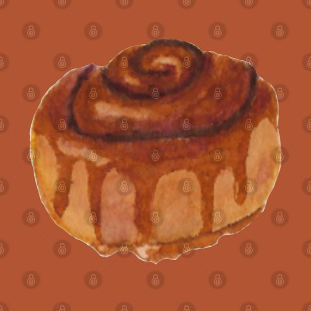 Cinnamon Roll Watercolour Illustration by toffany's