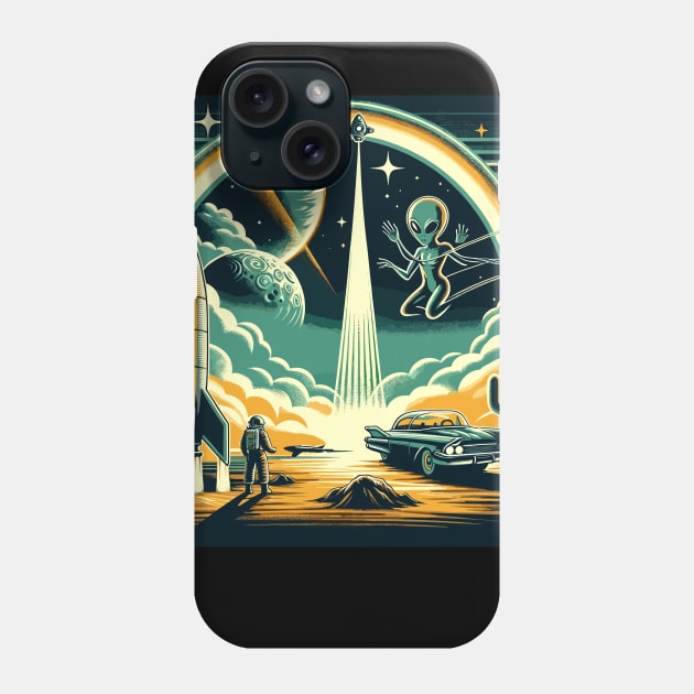 Encounter at the Edge of Tomorrow - An space Alien Encounter Phone Case by Graphic Wonders Emporium