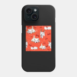 Christmas Westies red pattern Phone Case