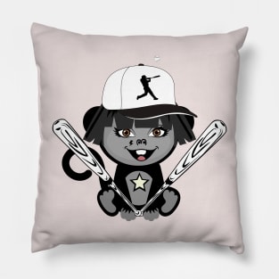 monkey baseball Pillow