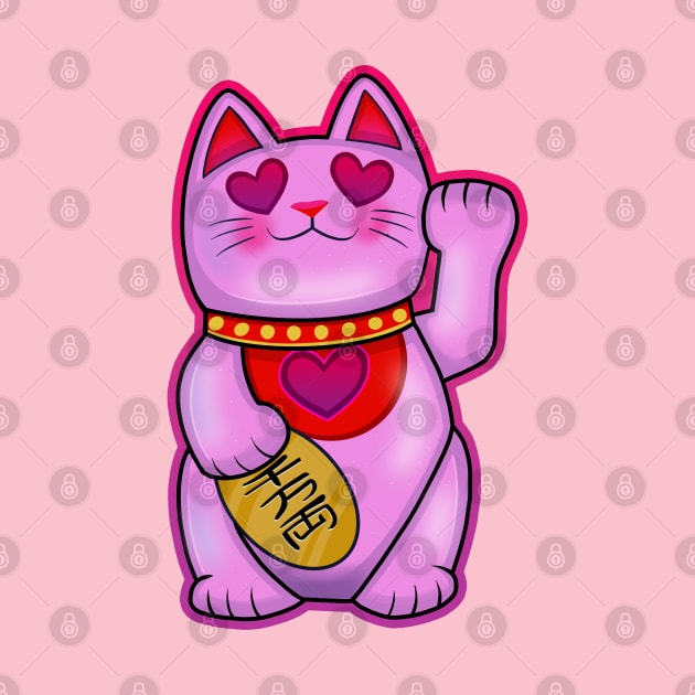 Romantic Maneki Neko Lucky Cat by Space Truck