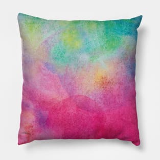 Rainbow Watercolor Grunge Pillow