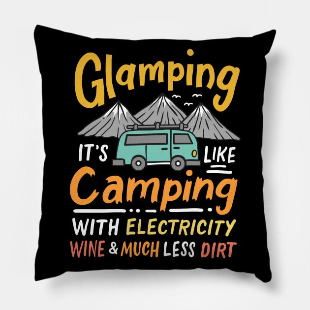 Glamping Glamper Camping RV Pillow by KAWAIITEE