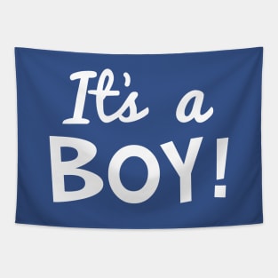 It's a Boy! Baby Announcement (white text) T-shirt Tapestry