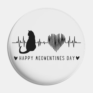 Meowentine Cat Valentines Day Cute apparel for Girls Quote Pin