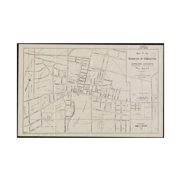 Vintage Map of Princeton NJ (1915) by Bravuramedia