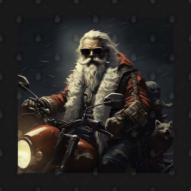 Santa Claus on bike by Maverick Media