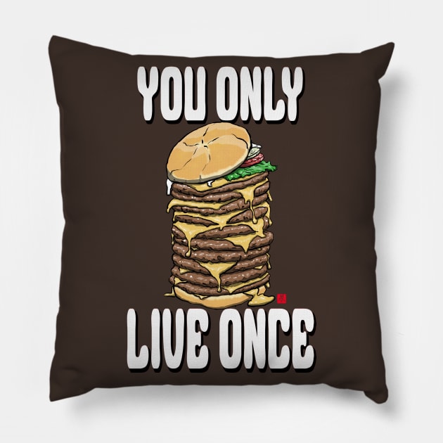 YOLO Burger Pillow by PickledGenius