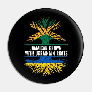 Jamaican Grown with Ukrainian Roots Flag Pin