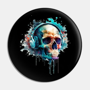 A skull wearing headphones. enjoy the life ! Pin