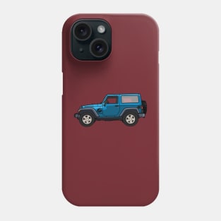 Jeep Wrangler Rubicon 2-door Blue Phone Case