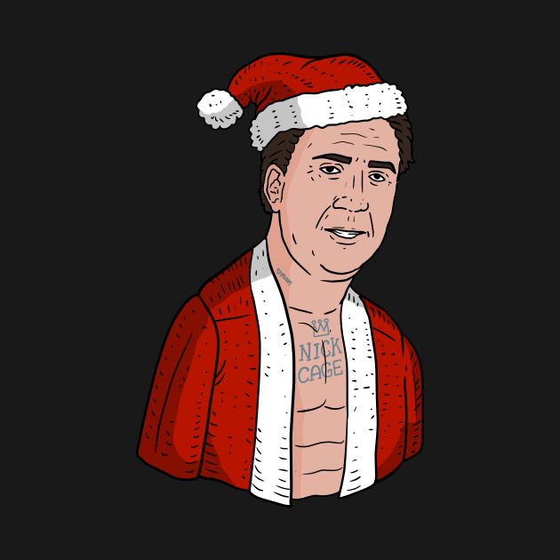 nicolas cage as santa, ugly Christmas sweater. by JJadx