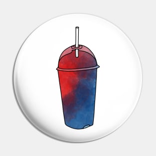 Red and Blue Slushie Watercolor Pin