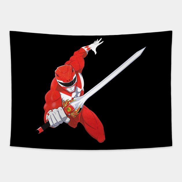 Red Mighty Morphin Power Ranger Tapestry by CoolDojoBro