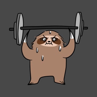 Sloth Lifting Barbell with Weights T-Shirt