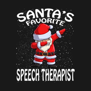 Santas Favorite Speech Therapist Christmas T-Shirt
