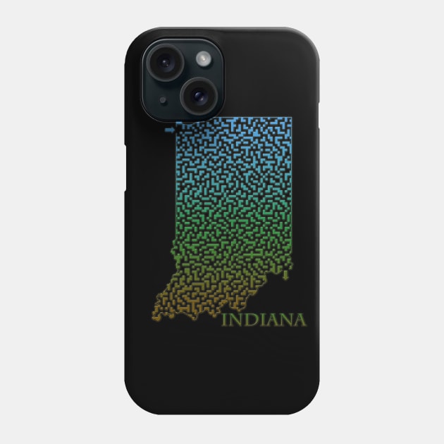 Indiana State Outline Maze & Labyrinth Phone Case by gorff