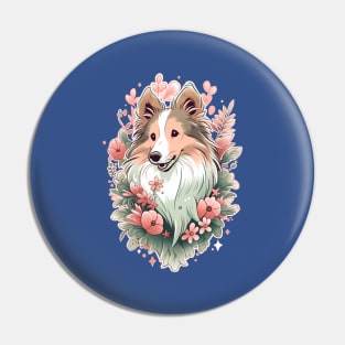 Sheltie Shetland Sheepdog Pastel Pin