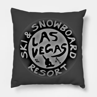 Las Vegas Ski & Snowboard Resort Gray and Black Logo Pillow
