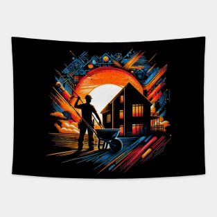 Construction Worker Untold Heroes Design Tapestry